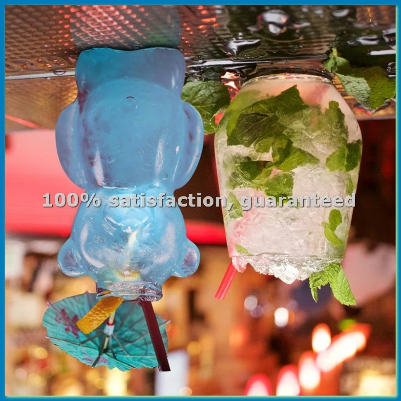2 Pcs Bear Shaped Cocktail Glasses Transparent Glassware for Wine Juice Coffee Tea Milk Hot Chocolate-ABFB