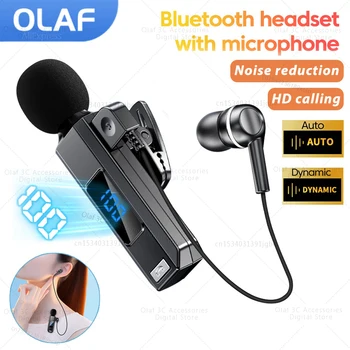 Auriculares V5.5 con clip de cuello, auriculares inalámbricos Bluetooth con micrófono, llamadas HD, cancelación de ruido, auriculares deportivos de alta fidelidad