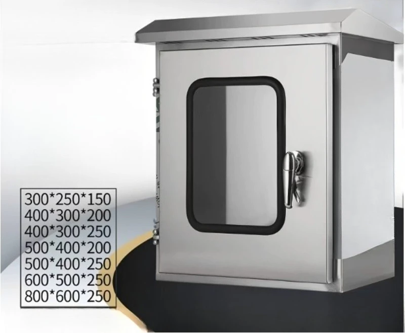 Stainless Steel Double Door Electrical Box Waterproof Locked Enclosure Outdoor Power Distribution Cabinet