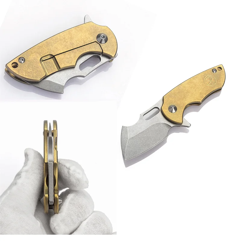 Imagem -03 - Lâmina de Aço Faca Dobrável Liga de Titânio Edc Portátil Utility Keychain Acampamento ao ar Livre Auto-defesa Ferramentas Portáteis S35vn