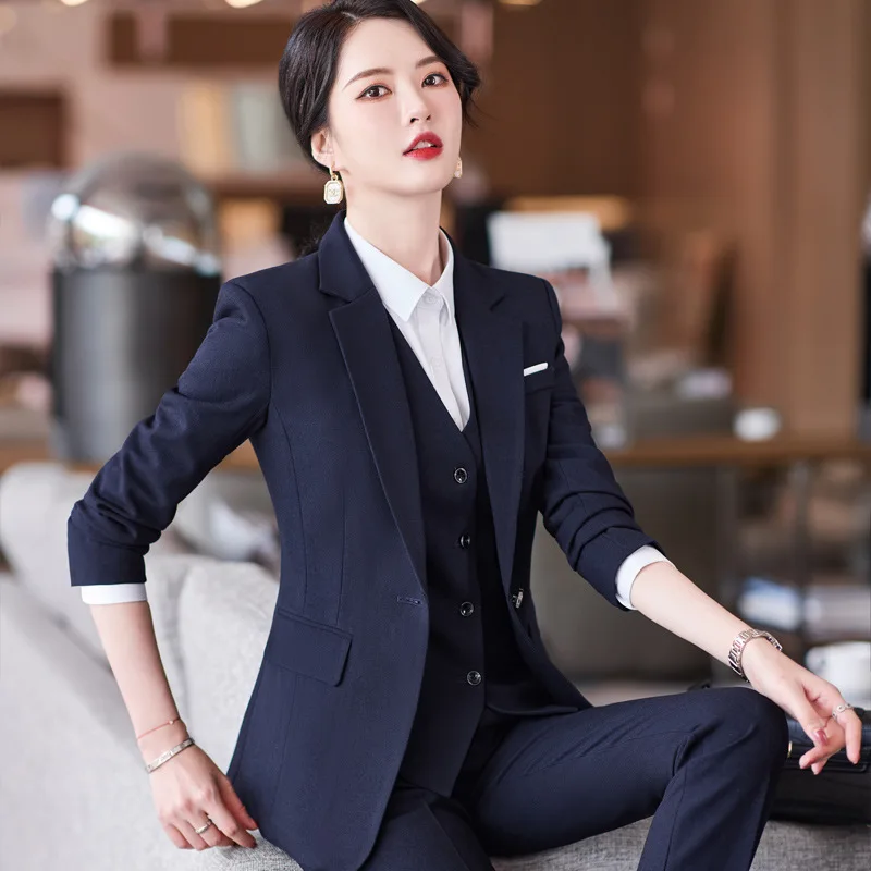 

High-End Suit Business Suit Female Temperament Goddess Style College Student Interview Formal Wear Hotel Front Desk Manager Work