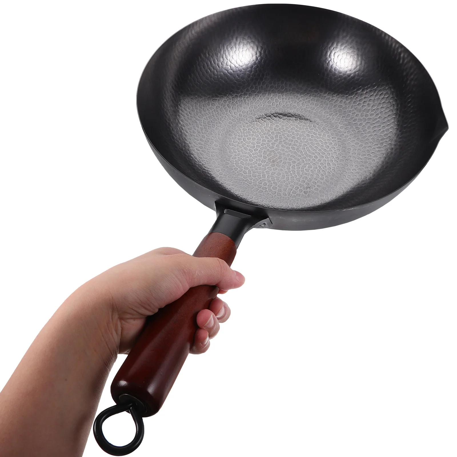 

Non-Stick Iron Wok Pan Thickened Heavy Duty Frying Cooking Pan Kitchen Supply for Stir Fry Cooking Wok Kitchen Supply