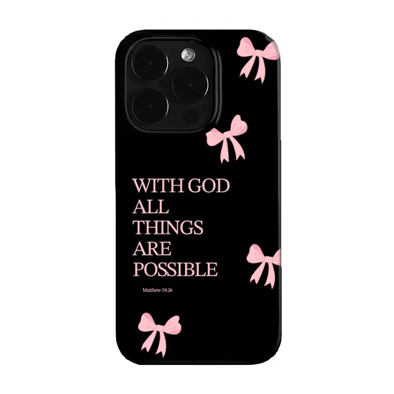 Fundas de teléfono con diseño de lazo y letras rosas para iPhone 17 Air, funda suave a prueba de golpes para iPhone 11 12 13 14 15 16 Pro Max Plus 16E