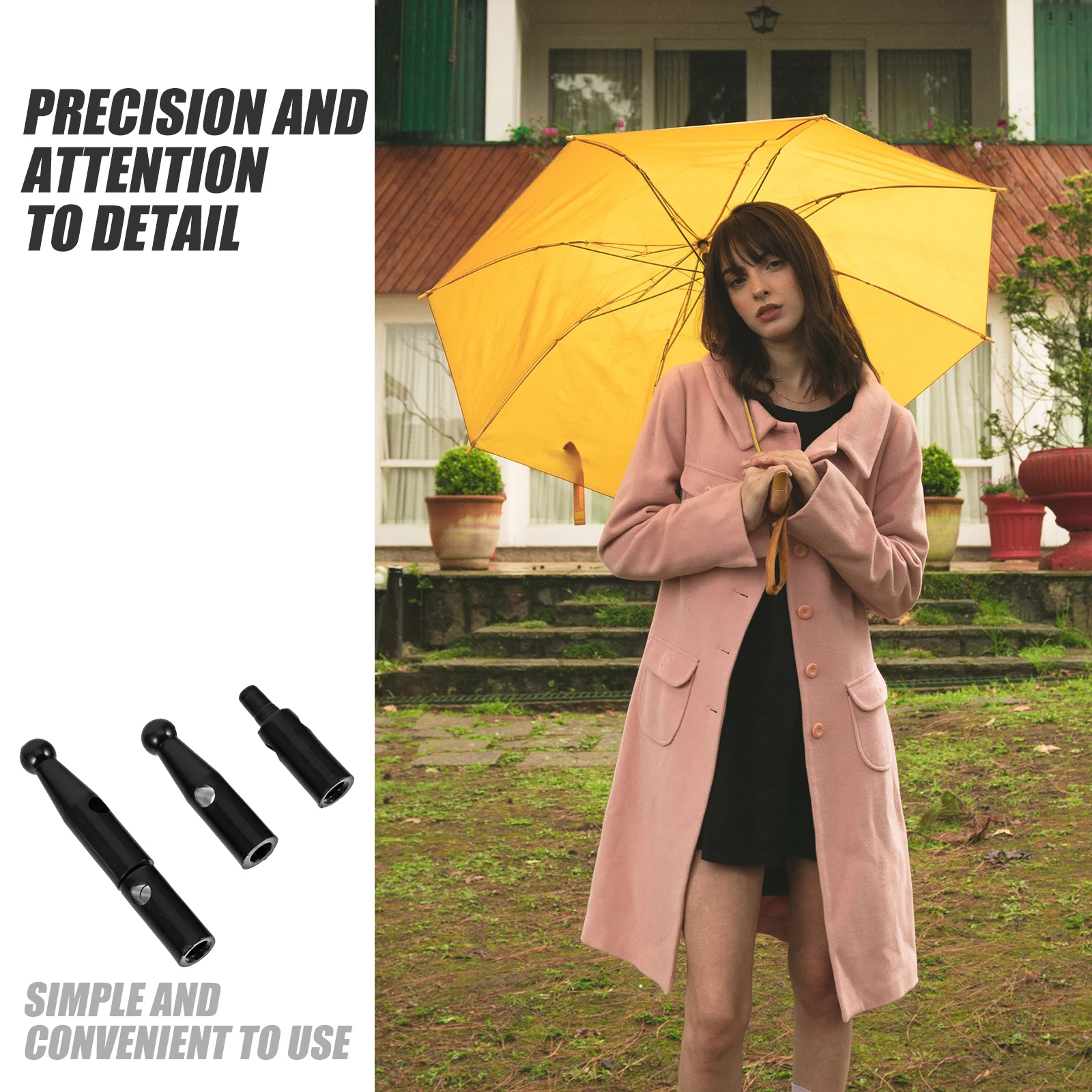 

10 Pcs Umbrella Tail Bead Accessories Small Beads Rain Portable Head Tips Replacement Black Outdoor Parts Travel