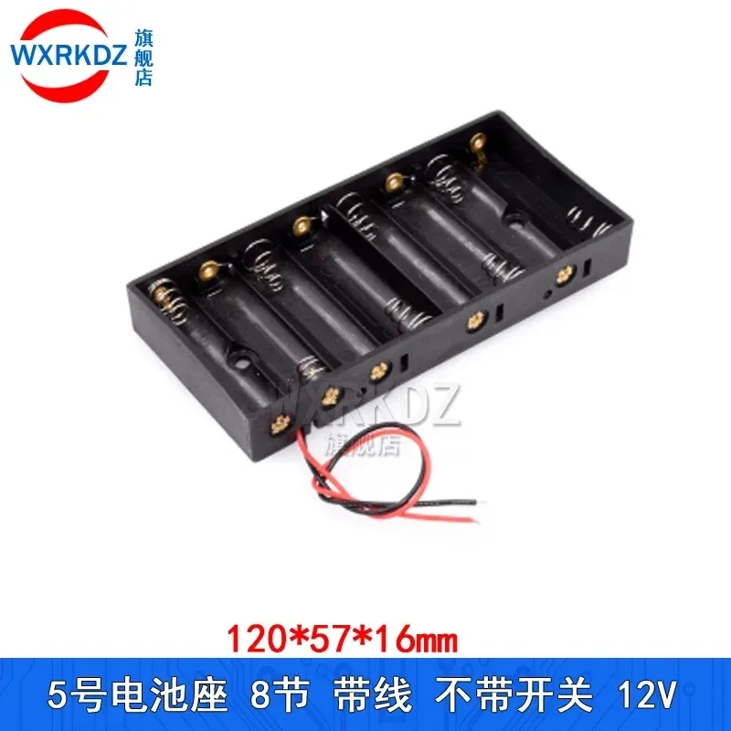 AA Battery Pack 1 2 3 4 6 8 Slot Port AA Size LR6 HR6 Power Battery Storage Box Bracket Lead Black Applied 12V For DIY Repair To