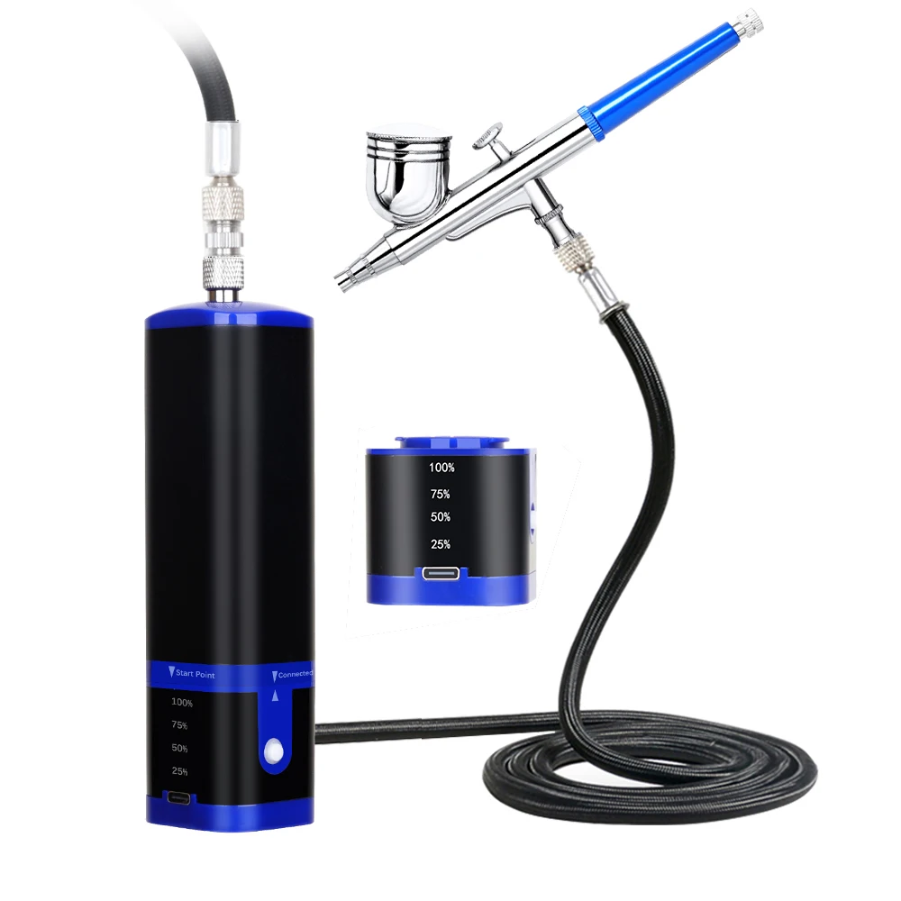 New Design Replace Battery Airbrush Kit Airbrush Compressor Spray Pump Dual Action Handheld Airbrush Gun for Makeup Tattoo Paint