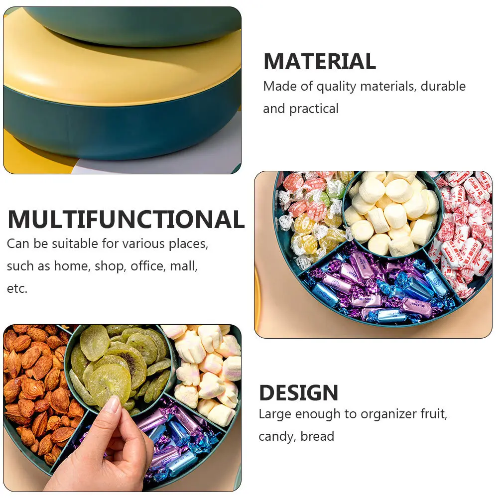 

1Pcs Dry Fruit Plate Plastic Creative Candy Storage Tray Blue Practical Snack Tray Food Serving Household