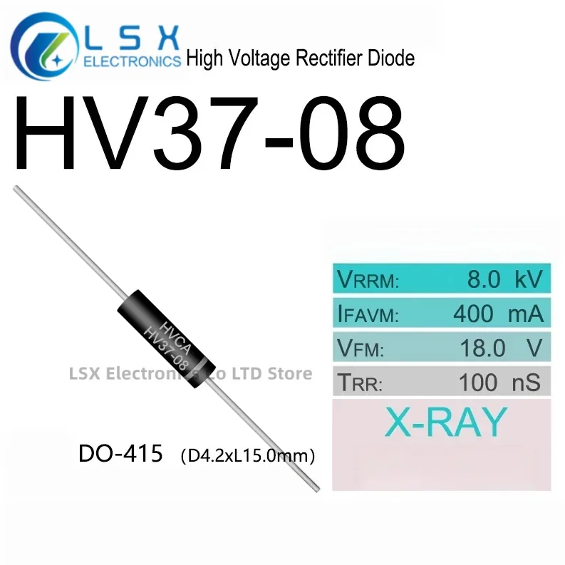 10PCS HV37-08 high-frequency ultra fast recovery high-voltage rectifier diode 400mA 8kV 100ns