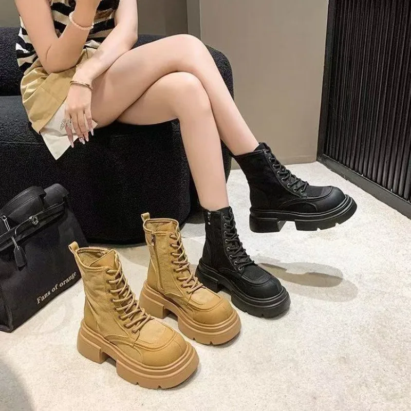 

2025 Hot Selling High Quality New Coarse Heel Boots Retro Thick Bottom Women's Short Boots