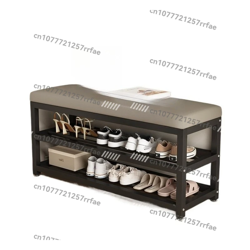 

Shoe change stool household can sit shoe cabinet seat stool integrated door wrought iron light luxury high sense shoe stool