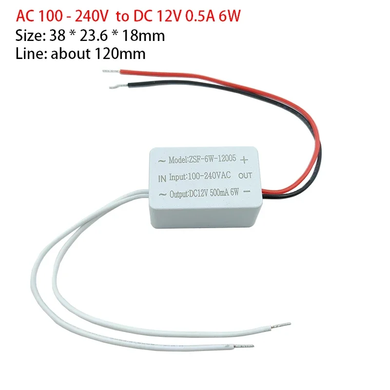 AC 100-240V To DC12V LED Driver Power Supply 6W 12W 18W 24W 36W 48W 60W For Strip Home Improvement Power Supply Adapter