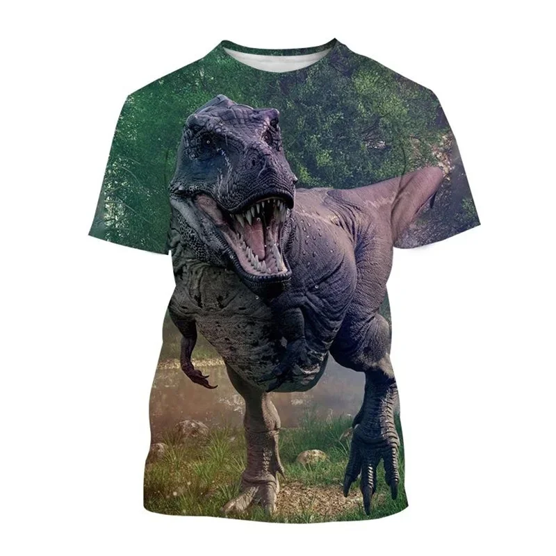 3D Printed Animal Dinosaur T-Shirt For Men Kids Tyrannosaurus Pattern T Shirts Casual Short Sleeve Round Neck Street Tees Tops