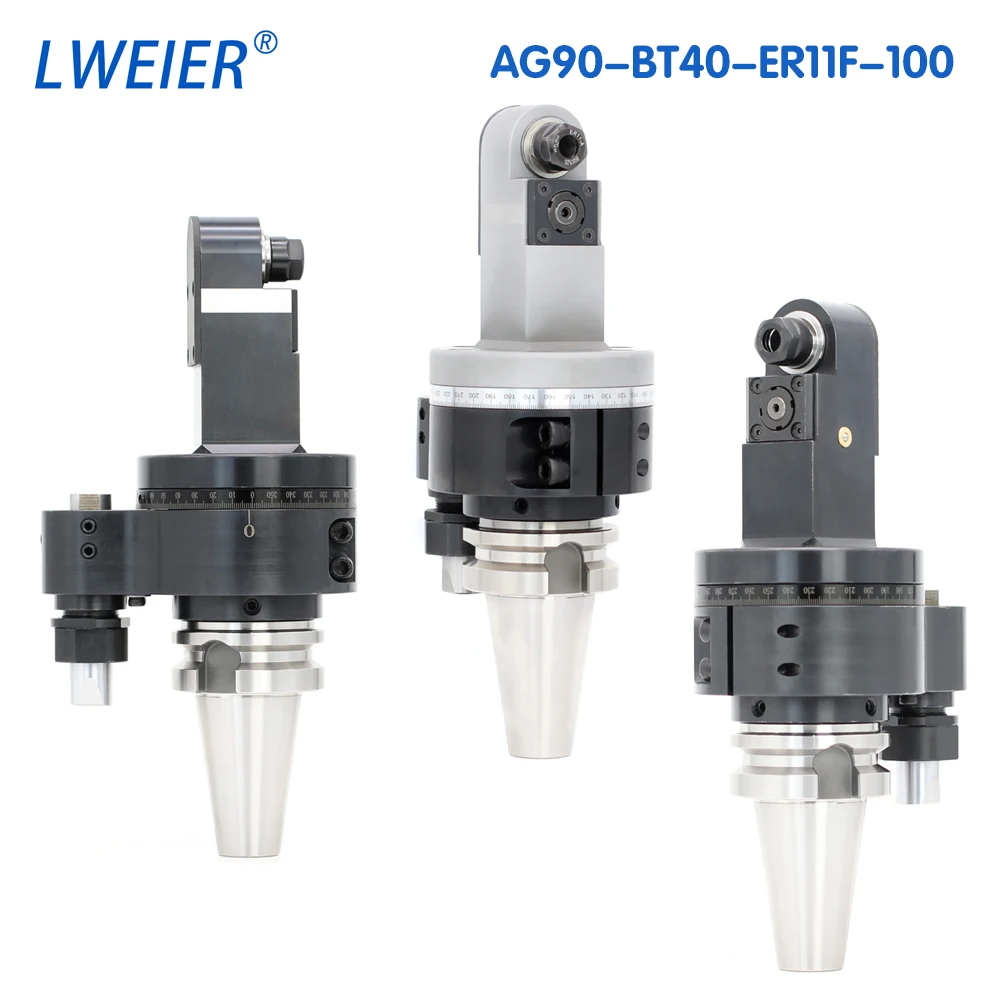 Hot Selling Angle AG90-BT40-ER11F-100 Extended Deep Cavity Machining Side Milling Head CNC Right Angle Head CNC Angle
