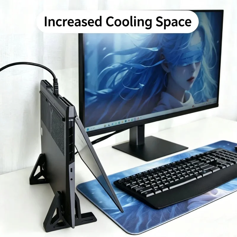 Universal Dual-Use Vertical Laptop Stand Desktop Holder with Anti-Slip Strip for Laptop Computer Tablet Space-Saving Bracket