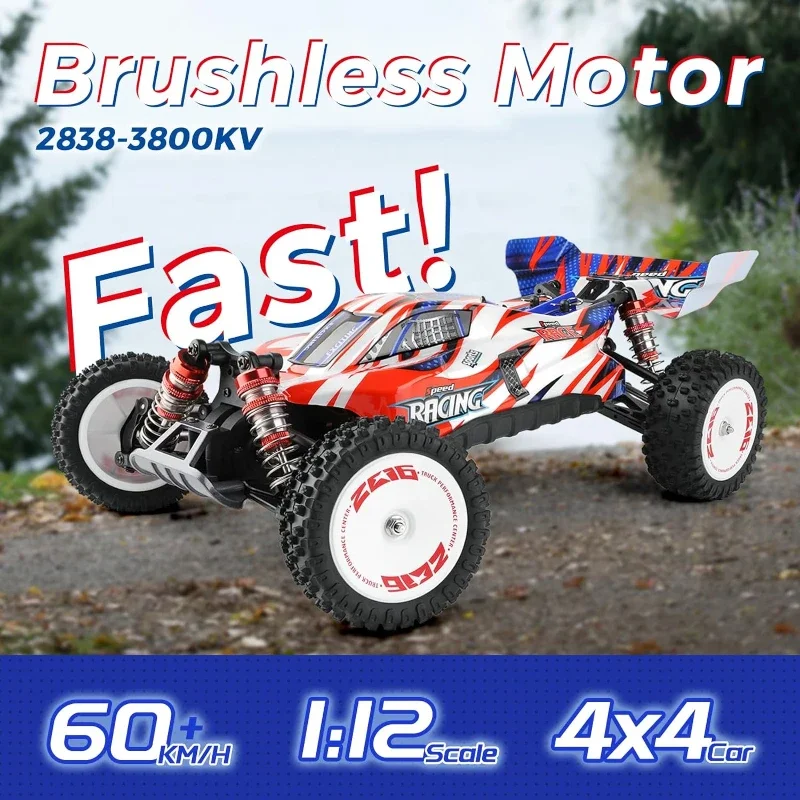 1/12 Fast RC Cars WLtoys 124008 2000mah 4x4 3s Brushless RC Buggy Cars with Independent ESC RC Car Truck Remote Control Cars