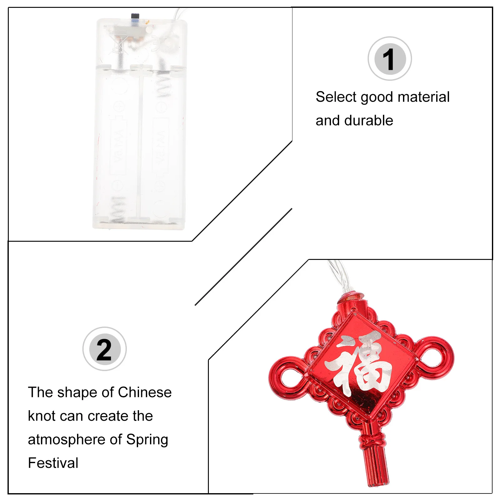 1Pcs Chinese New Year LED String Light Chinese Knot Glowing Pendant Festival Hanging Decor New Year Atmosphere Decor Spring