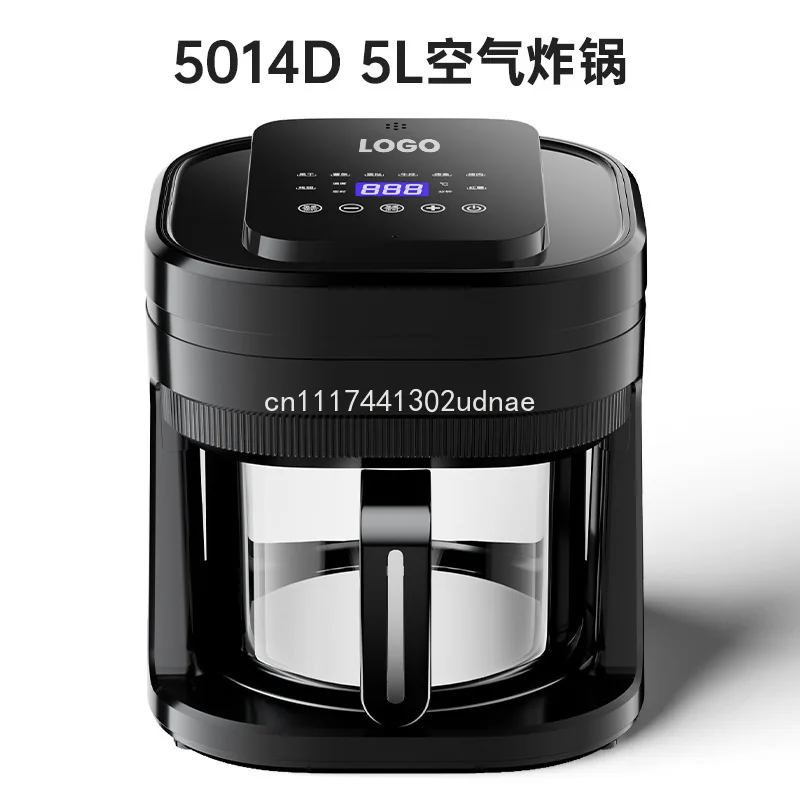 5L Air Fryer with Glass Basket, 110V-230V 50Hz Large Capacity Electric Fryer Oven