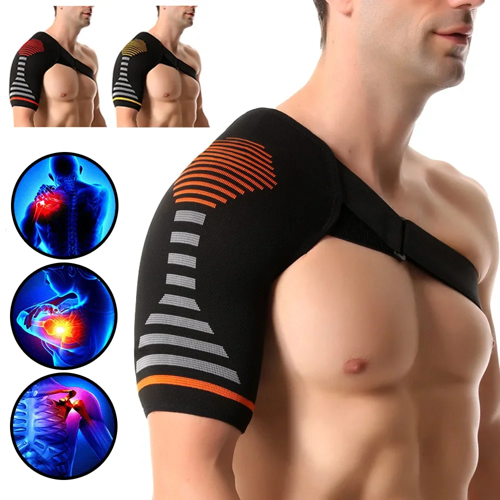 

Breathable Compression Shoulder Support, Shock-Absorbing Shoulder Brace for Shoulder, Built-in Gel Padding & All-Day Support