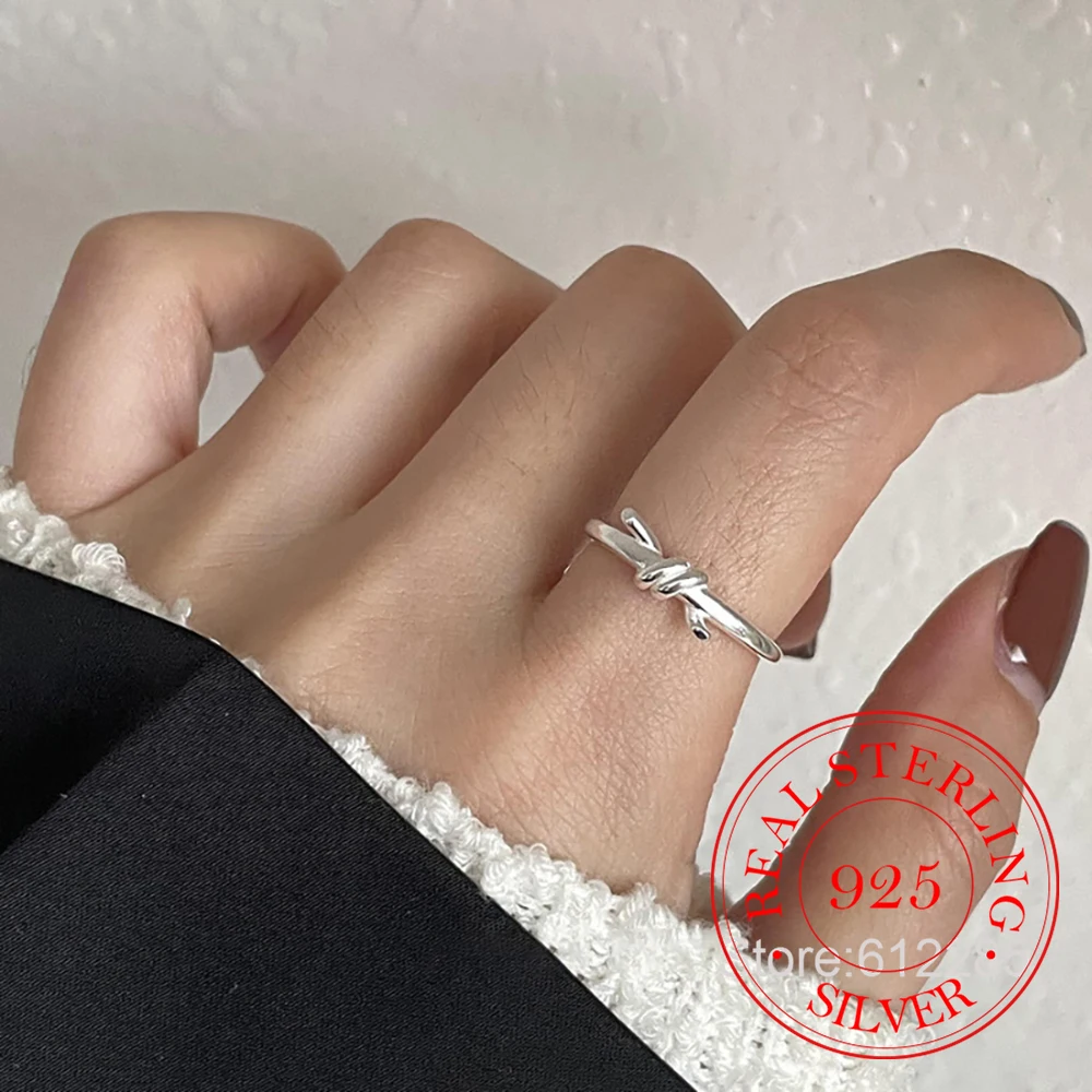 

925 Sterling Silver Jewelry Simple Knot Wrapping Finger Rings for Women Wedding Party Jewelry For Girls Friend Gift
