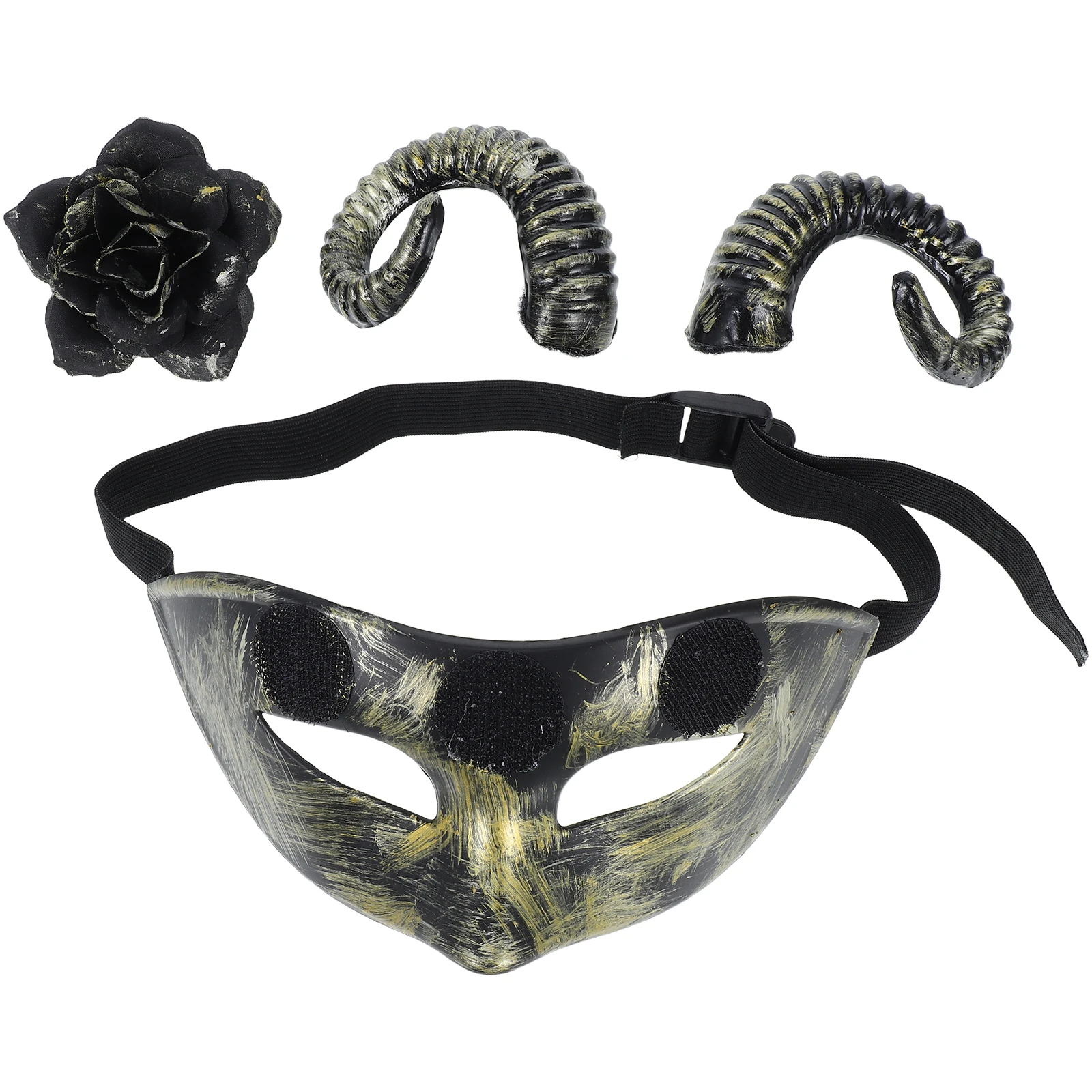 

Mask of Horns Flowers Fancy Dress Beast Ram Skull Cosplay Costume Props Animal Goat Masquerade Face Man