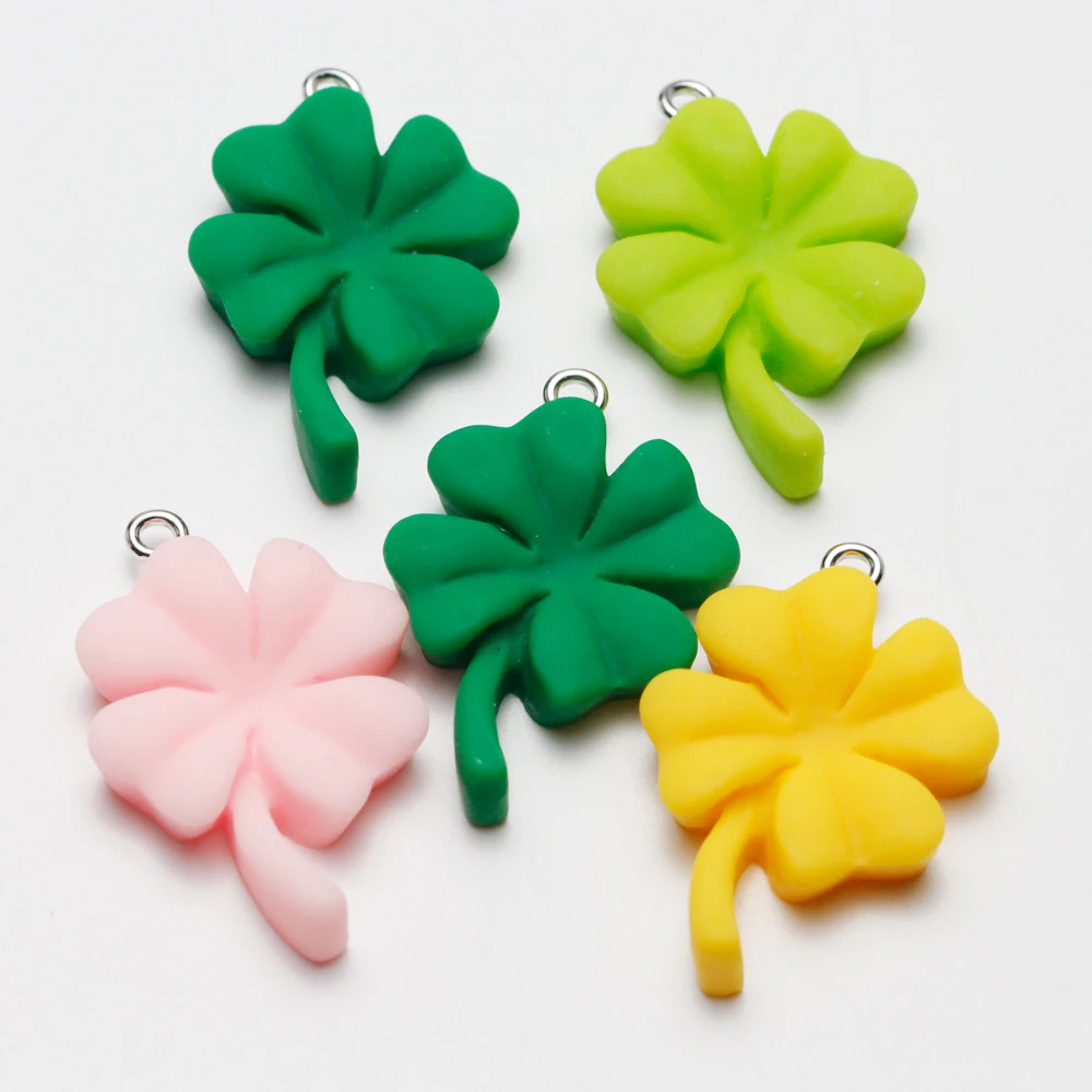 10pcs Resin Leaf Charms Four-leaf Clover Maple Gimkgo Leaves Pendants for Earring Necklace Bracelet DIY Jewelry Making Supplies