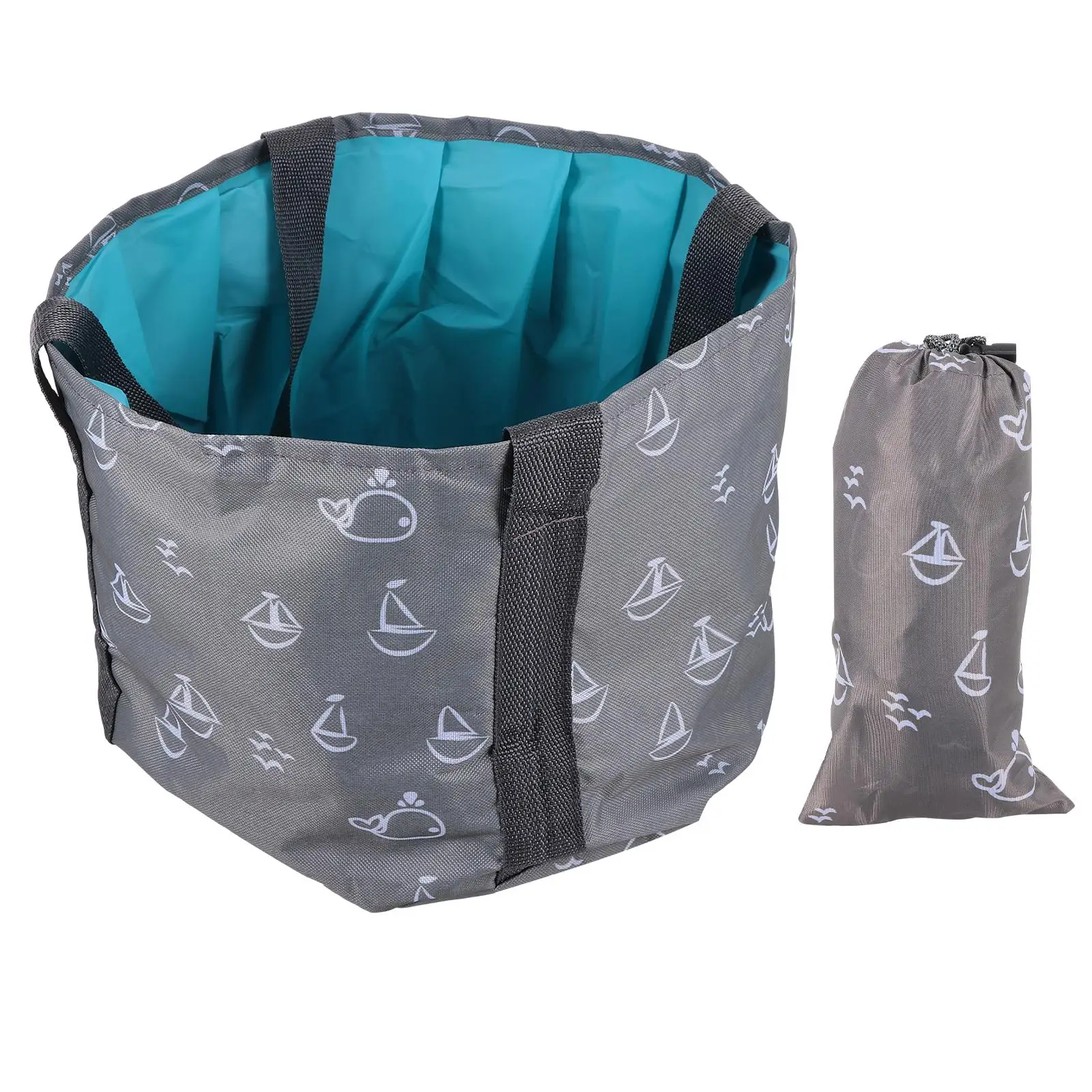 

Foldable Foot Bath Tub Reinforced Nylon Belt Camping Travel Picnic Hiking Fishing Collapsible Basin Water Container Laundry