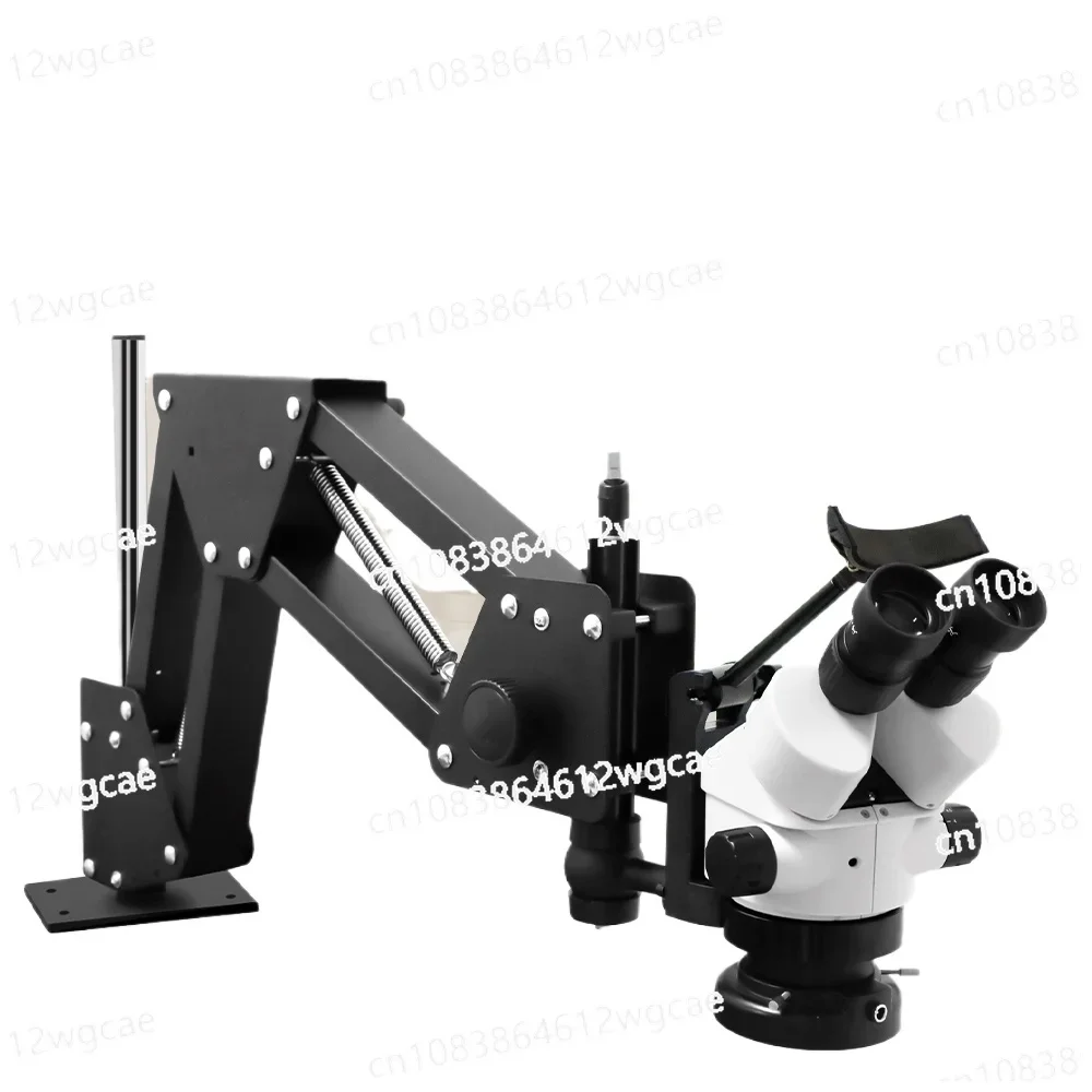 HH-MS01A Binocular Stereo Microscope,7X-45X Magnification,10X/20X Eyepieces,Spring Bracket,56-Bulb LED Light