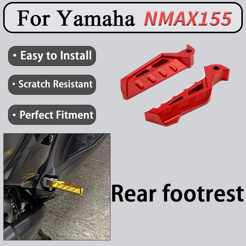 For Yamaha NMAX155 NVX155 Anti-Slip Rear Footrest Modification with Thickened Load-Bearing Base High-Strength Bending Resistance