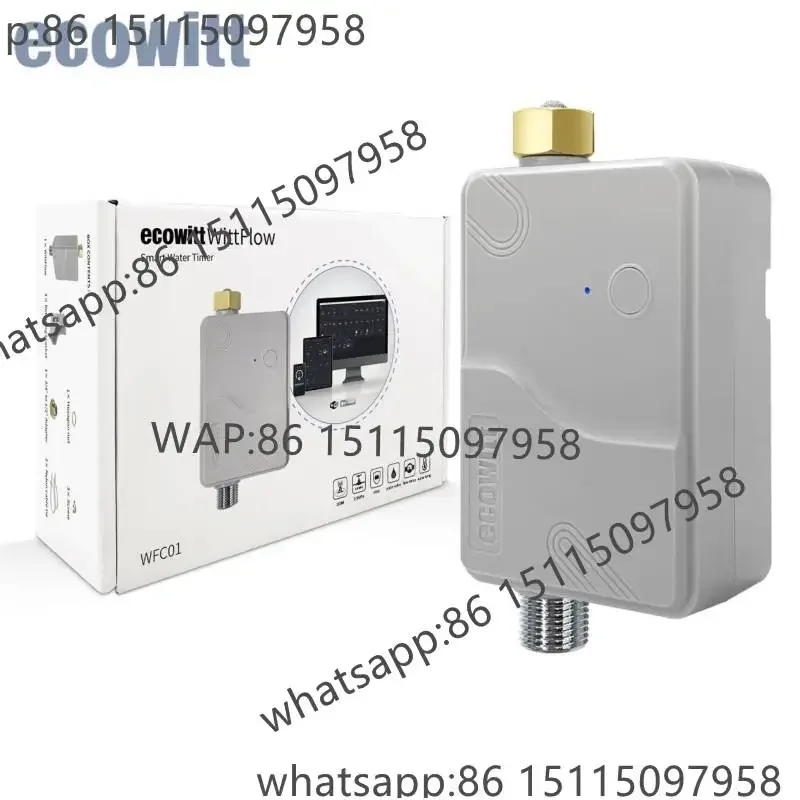 Ecowitt WFC01 Smart Watering Timer, WittFlow Sprinkler Timer, Smart Water Valve, Self Watering Timer, for Outdoor/Lawn/Garden