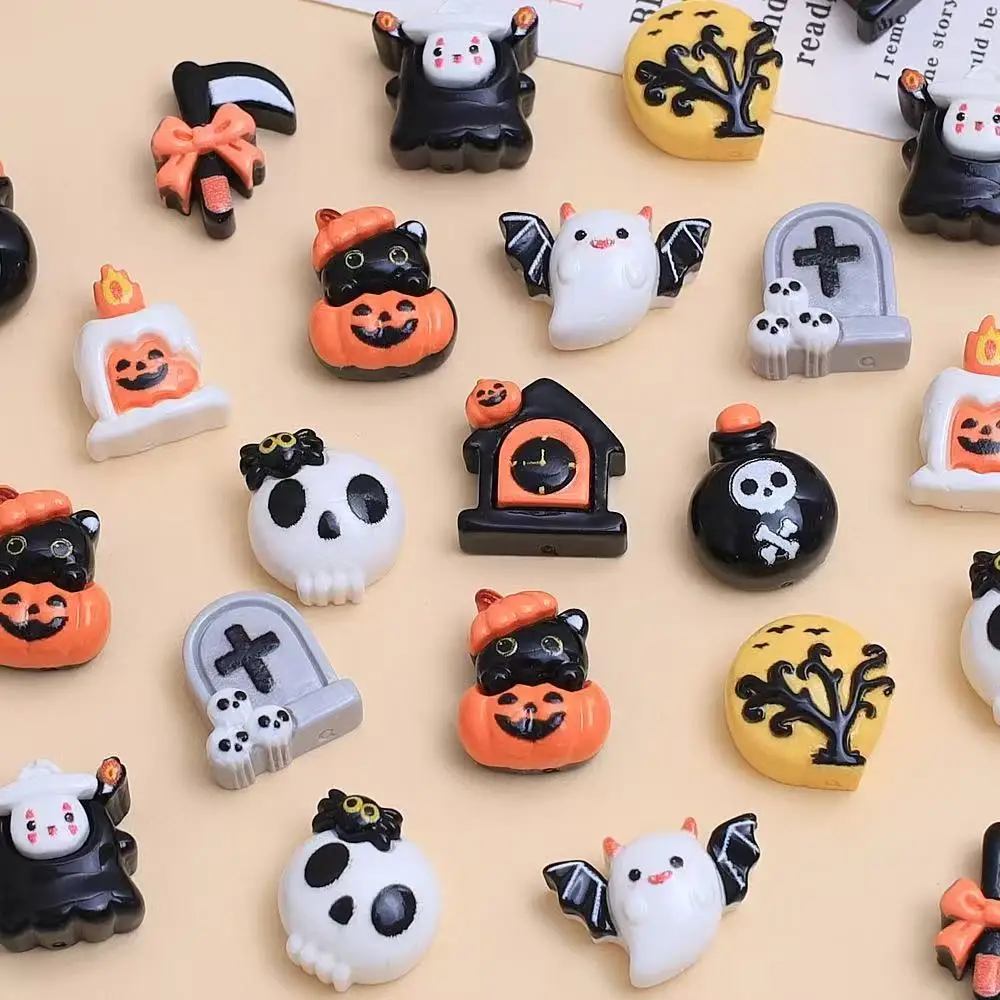 20Pcs New Cute Resin Cartoon Halloween Ghost Series Flat Back Scrapbooking DIY Jewelry Craft Decoration Accessorie