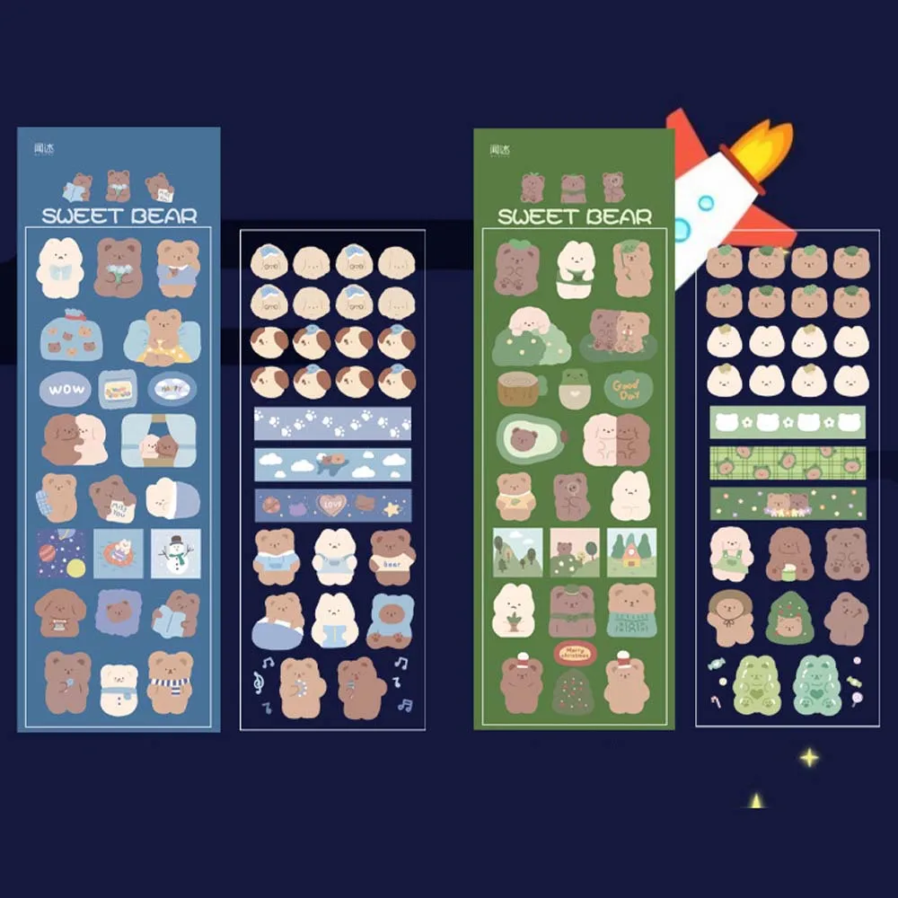 2 Pcs/bag Label Hand Account PET Diary Scrapbooking Handbook Decoration Decoration Paper Decorative Stickers Stationery Sticker