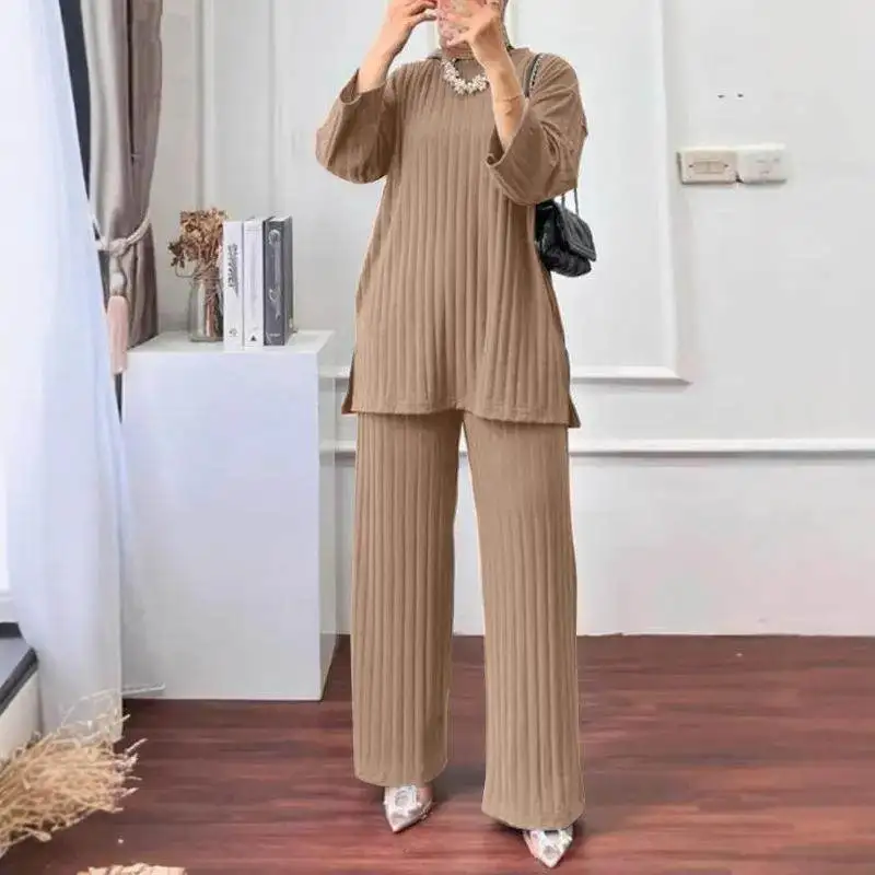 

Женские осенние модные повседневные брюки-парашюты из ПВХ с широкими штанинами и длинными рукавами для мусульманок, спортивная одежда, куртка