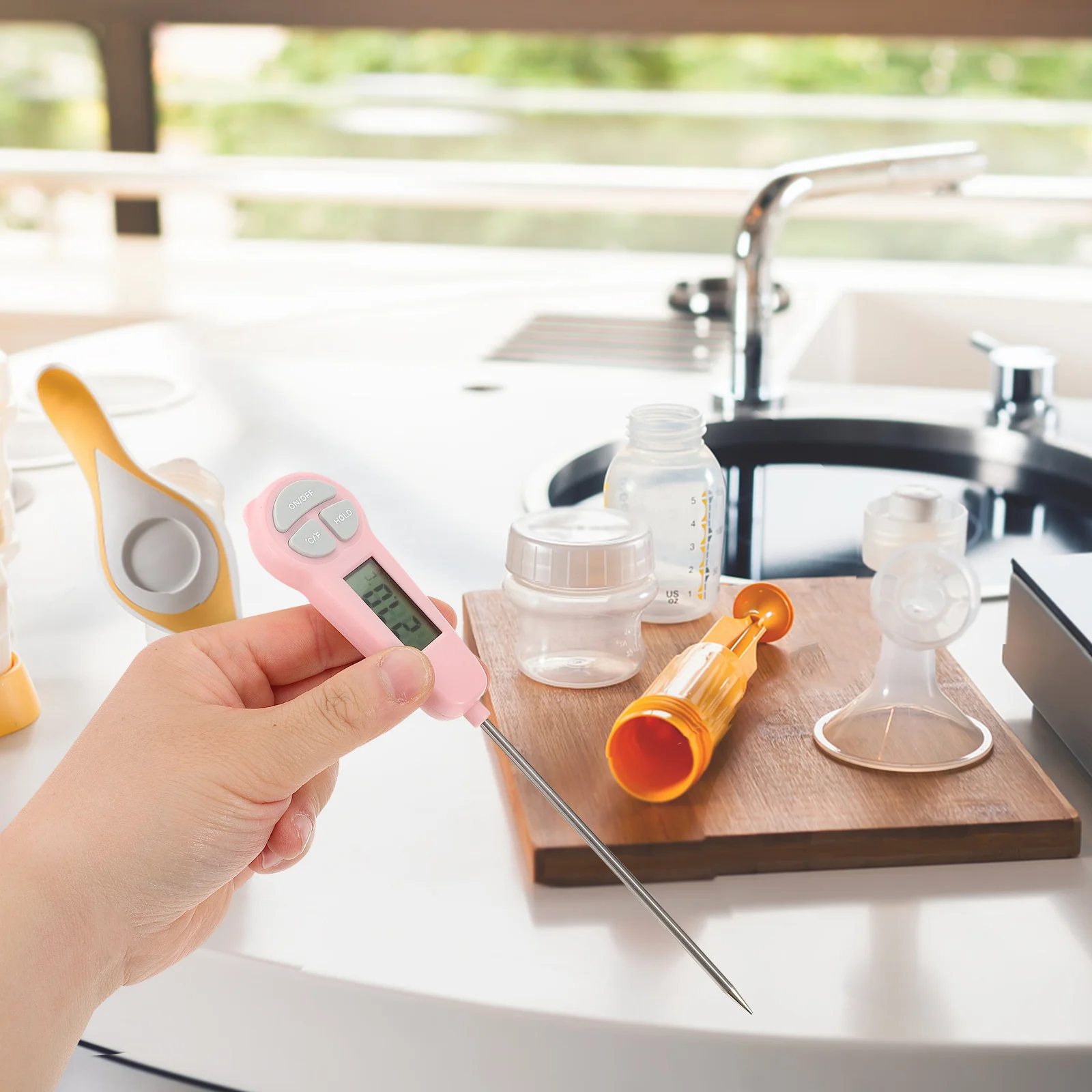 

Cooking Thermometer Digital Meat Probe Portable Pink Instant Read Grill Thermometer Kitchen Supplies Kitchen Supplies