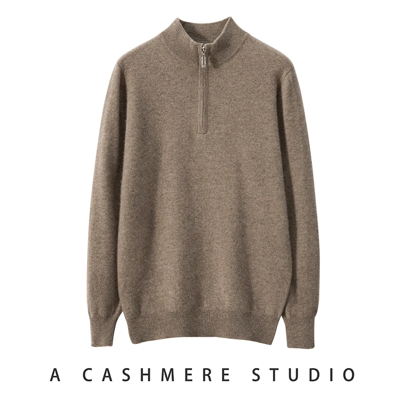 Pull en Cachemire à Manches sulfpour Homme, Vêtement Doux et Chaud, Style Business Décontracté, Couleur Unie, 100%