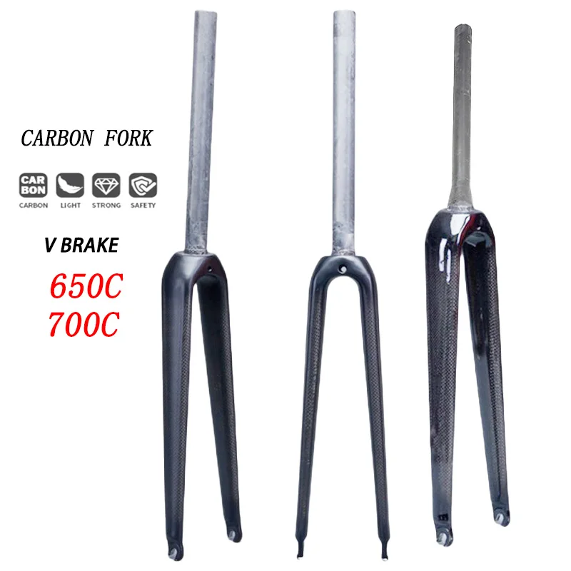 

Велосипедная передняя вилка из карбона 3K (глянцевая/матовая) для шоссейных гонок 650C/700C и трековых велосипедов с фиксированной передачей