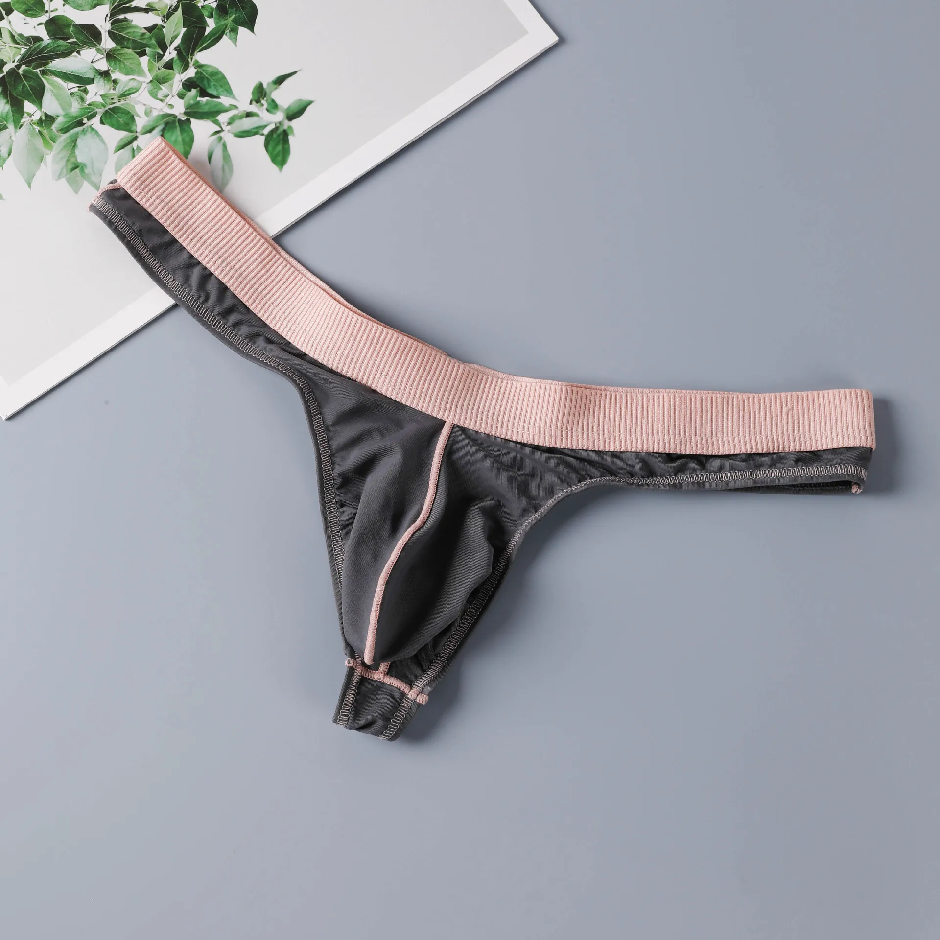 Men's Panties Ice Silk Mesh Elastic Sports Thong Sexy Lingerie Low Rise Underwear Separation T Back G-String Underpants Knickers