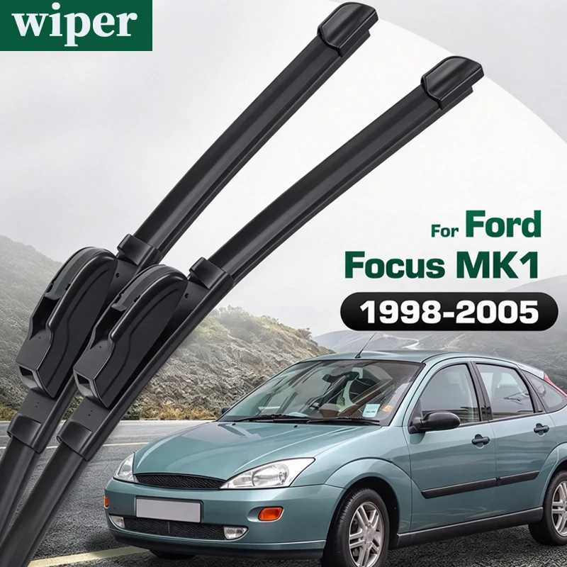 Rubber Front Wiper Blades Set For Ford Focus MK1 1998-2005 Windshield Windscreen Window Brush 22"+19"