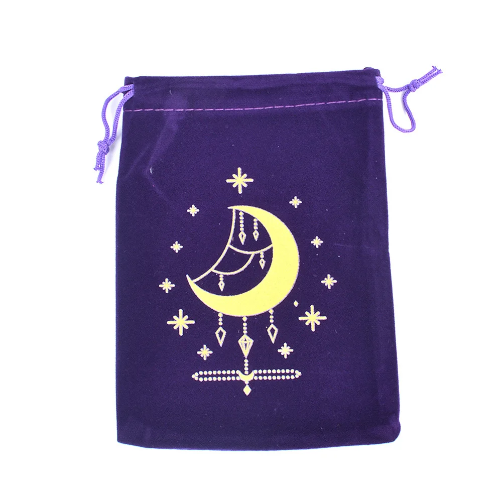 10 buah/lot 13*18cm 5*7 inci tas beludru ungu dengan tali serut kartu Tarot tas kemasan perhiasan kantung hadiah grosir