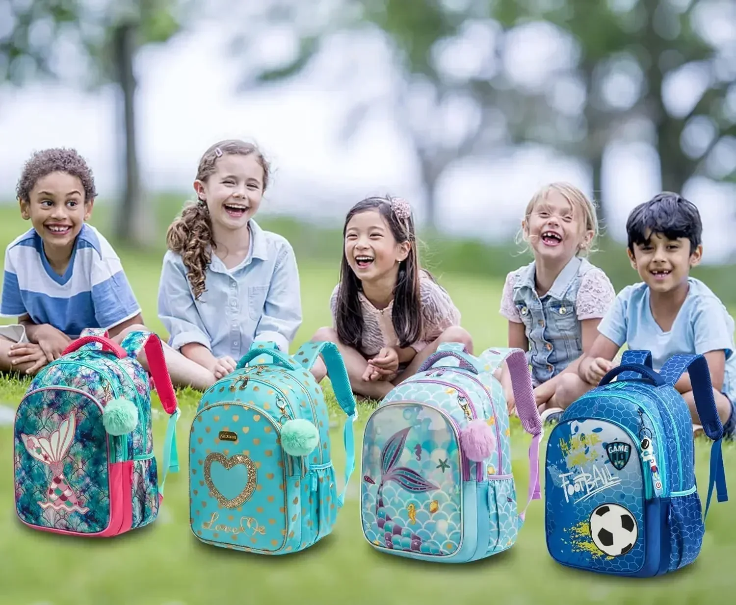 Bag Backpack for School Primary Girls School Bags Waterproof Book Bags Children School Bags with Lunch Bag Pencil Case