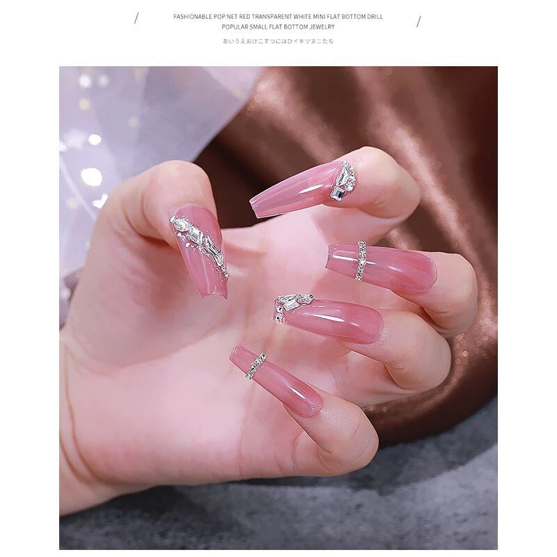 100PCS Flat Bottom Mini Crystal White Mixed form Nail Art Rhinestone High Quality Glass Stone 3D Manicure DIY Decorative