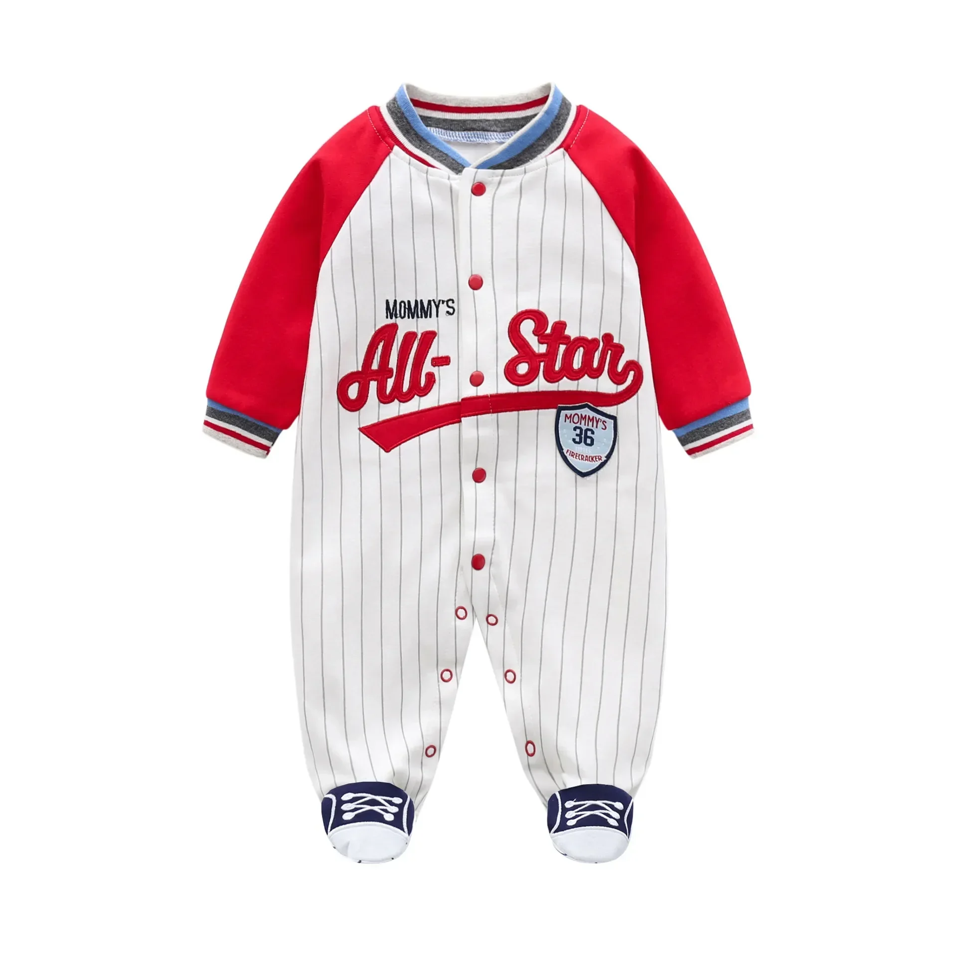 Ropa de béisbol para bebé recién nacido, calzado Boston de manga larga, ropa para niño pequeño, mono, pijama para niño de 0, 3, 6, 9 y 12 meses