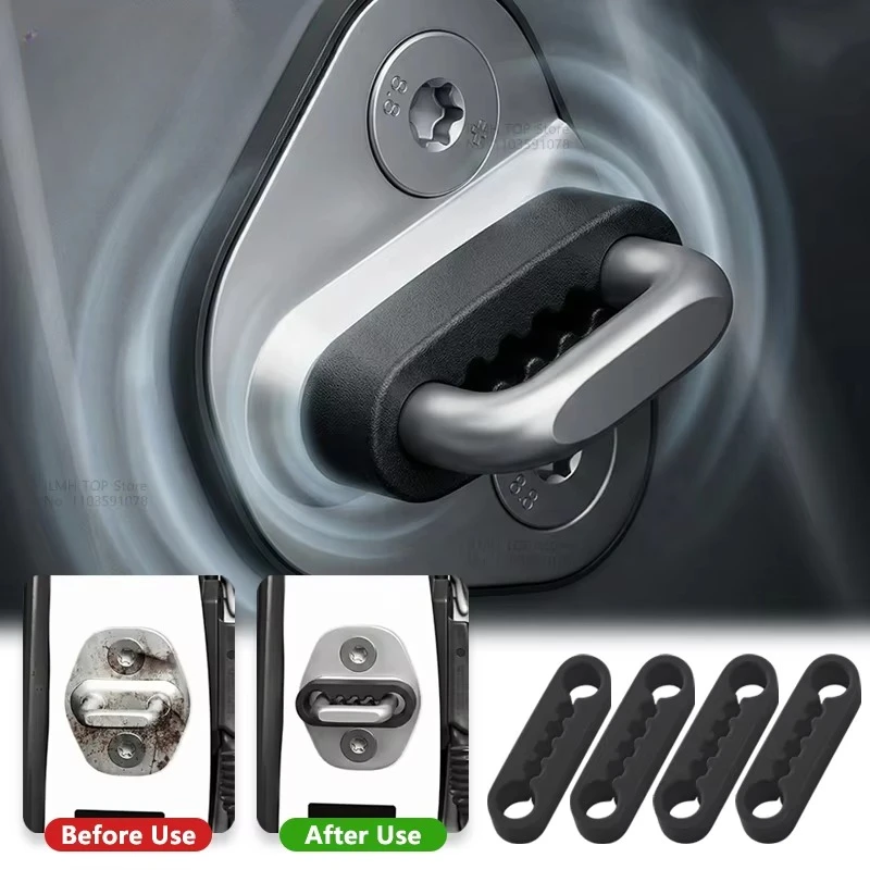 Car Door Shock Absorber Universal Car Door Buckle Soundproof Deadener Damper Cushion Anti-Vibration Buffer Pad for Most Cars