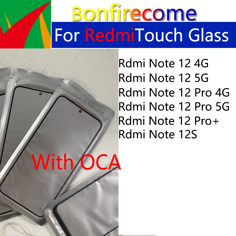 

10 шт./лот для Xiaomi Redmi Note 12 Pro Plus сенсорная панель переднее наружное стекло для Note 12s с клеем OCA
