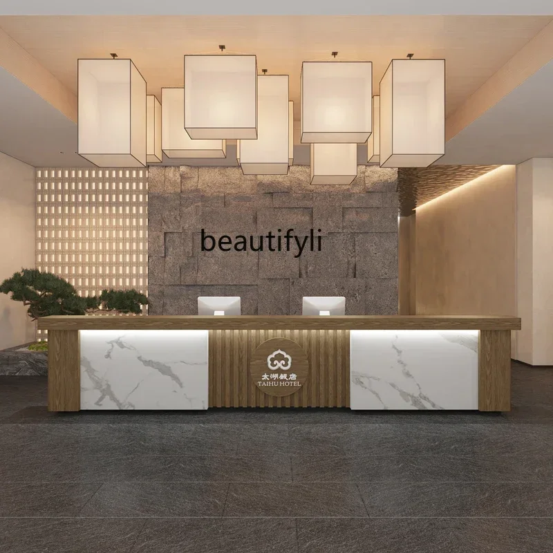 

HChinese retro bar hotel teahouse front desk reception desk health center foot bath shop restaurant shop checkout page