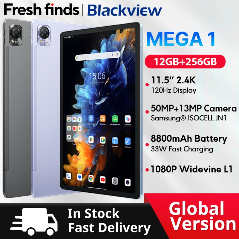 【Dünya Prömiyeri】Blackview MEGA 1 Tablet 11,5 inç 2,4K 120Hz Ekran 12GB 256GB 8800mAh 50MP+13MP Kamera 33W Hızlı Şarj Pedi