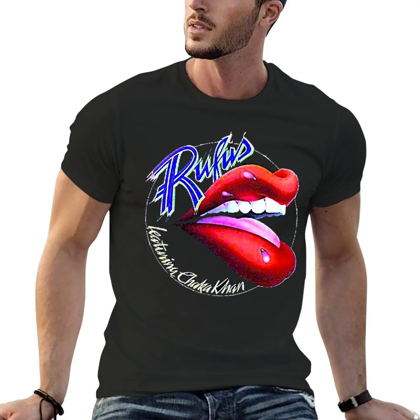 Chaka Khan Rufus LIPS T-Shirt cotton graphic tees korean fashion plus size clothes plain black t shirts men