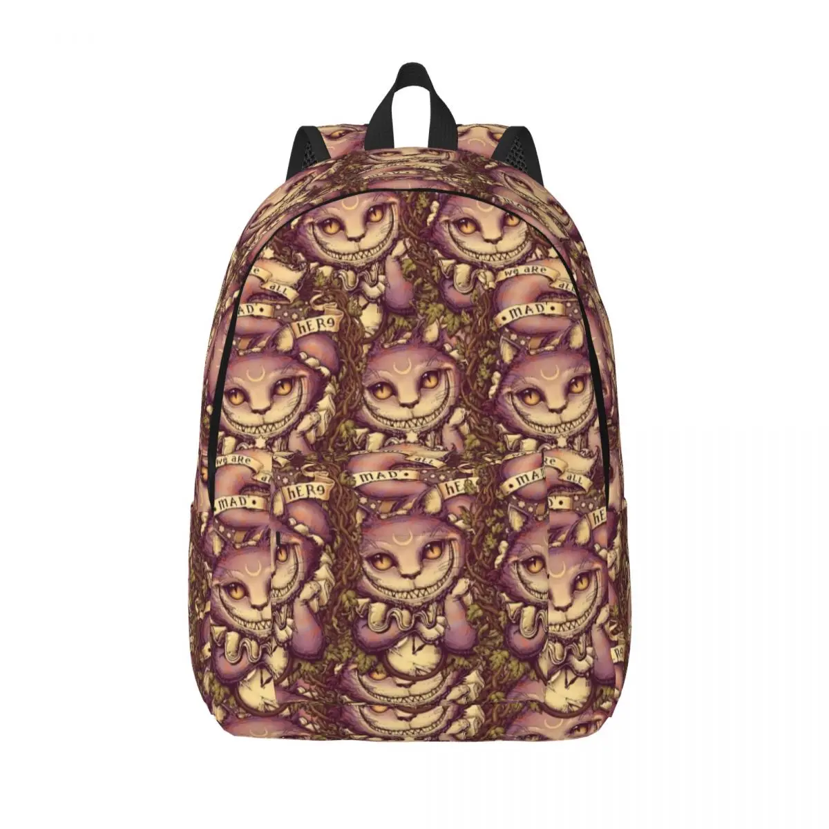 Custom Cheshire Cat Manga Cartoon Laptop Backpack Men Women Basic Bookbag for School College Students Bag