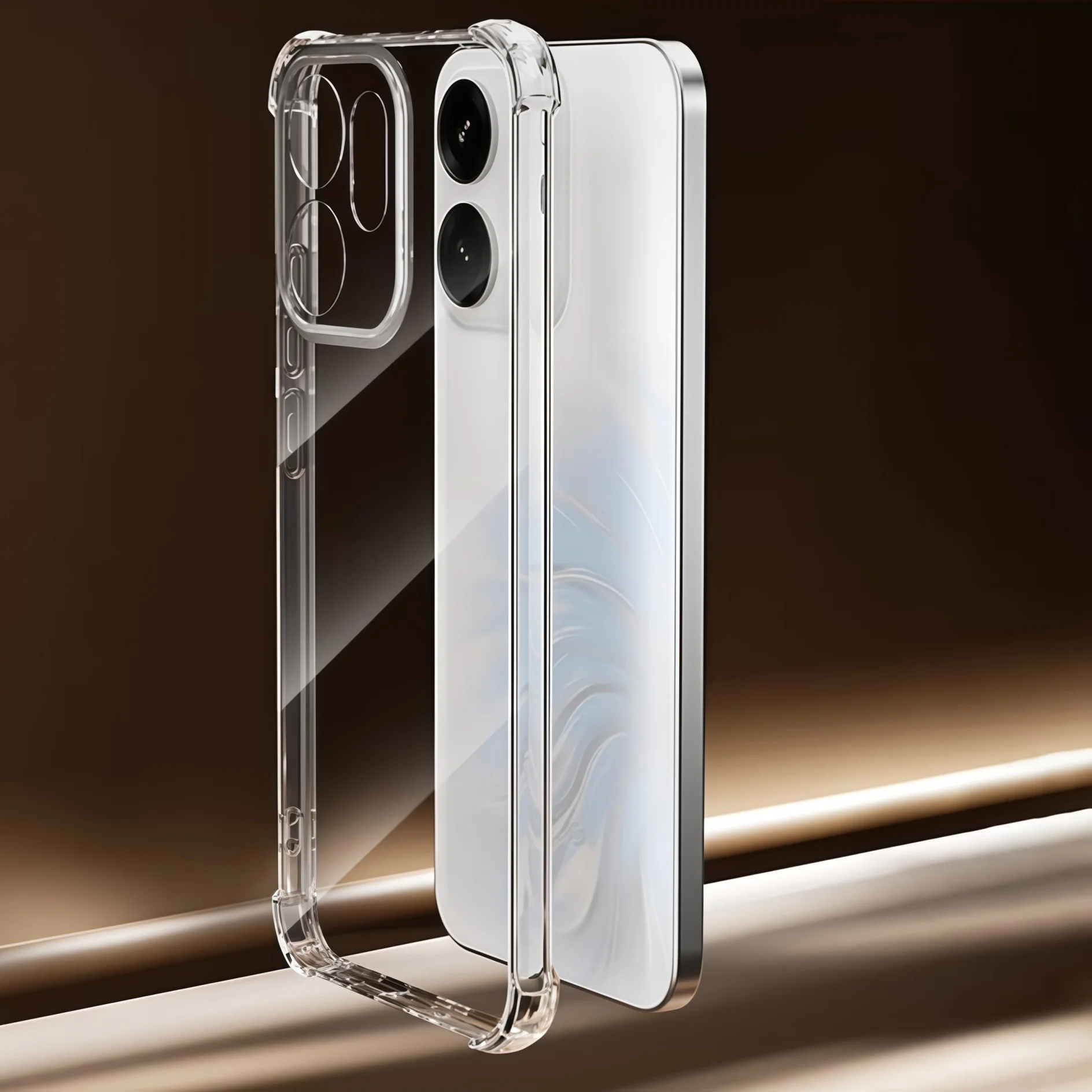 OPPO Reno 14F / 13F / 12F用透明TPU耐衝撃保護電話ケース - クリア