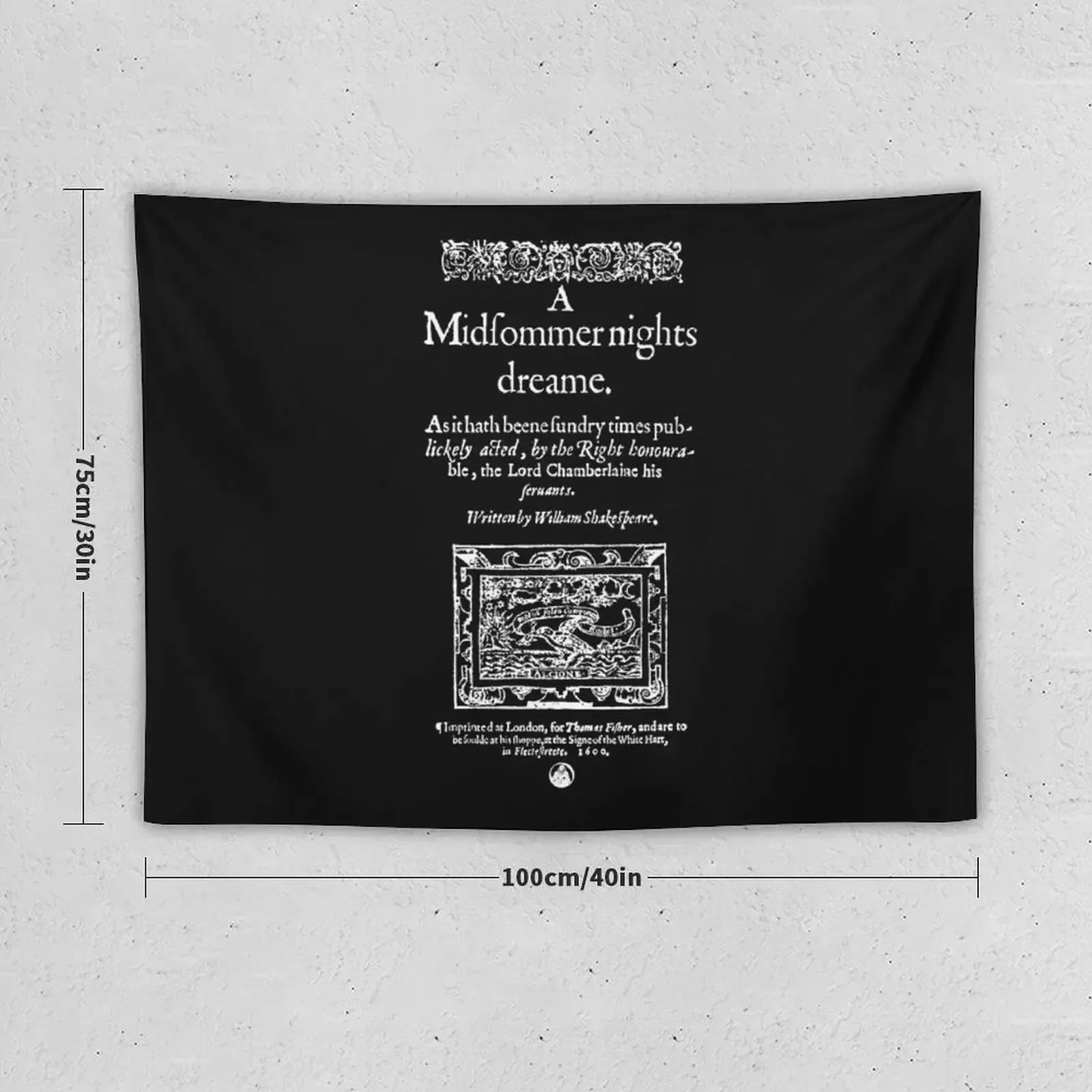 Shakespeare A Midsummer Night's Dream Frontpiece - Simple White Version Tapestry Wall Mural Tapestry