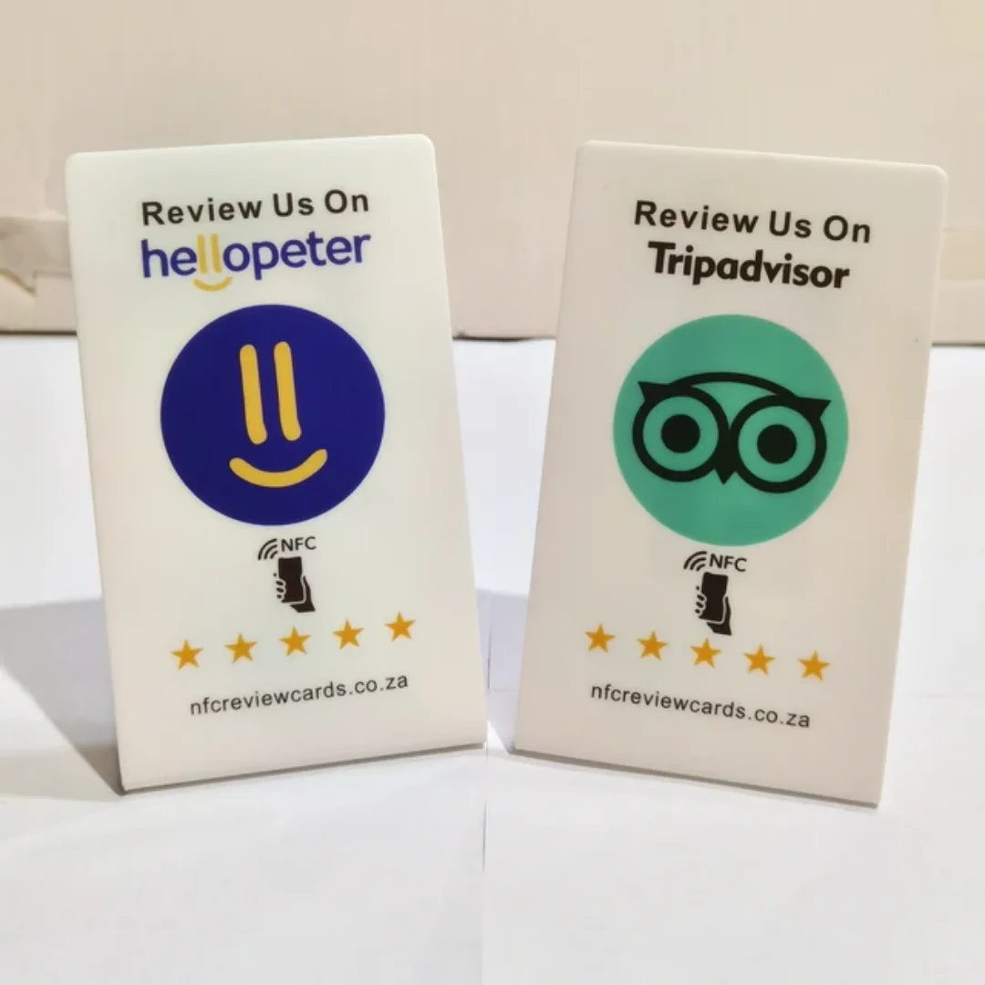 PVC NFC Standı Musluk Kartları QR Kod Baskılı RFID İş Ekran Kartı NFC Google İnceleme Standı